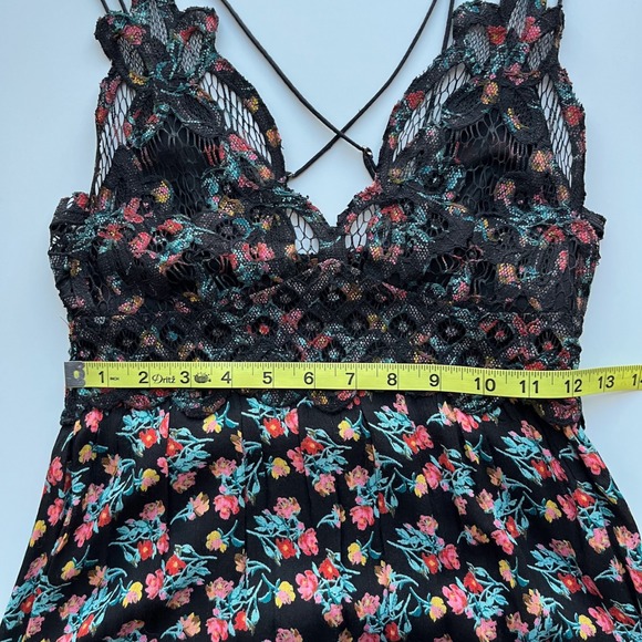 NWT Free People Adella Slip Mini Dress Floral Small Black - Picture 14 of 16